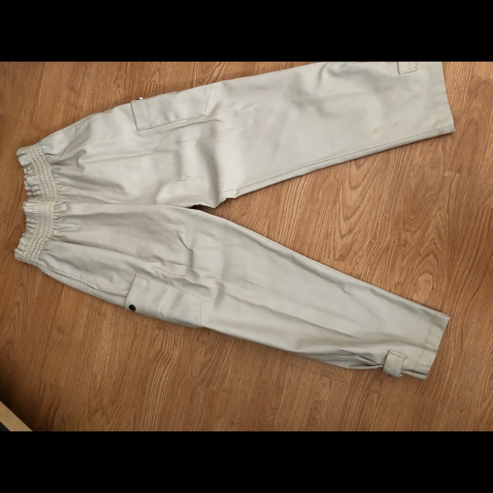 Zara leatherette paper bag utility pants